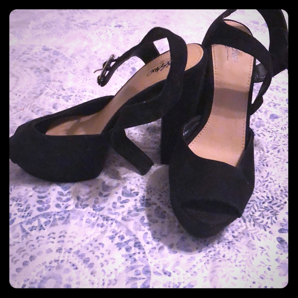 Velvet high heels